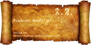 Kudron Noémi névjegykártya
